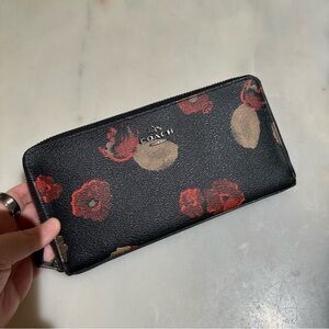 ACCORDION ZIP WALLET IN HALFTONE FLORAL PRINT COATED CANVAS (COACH F55950)